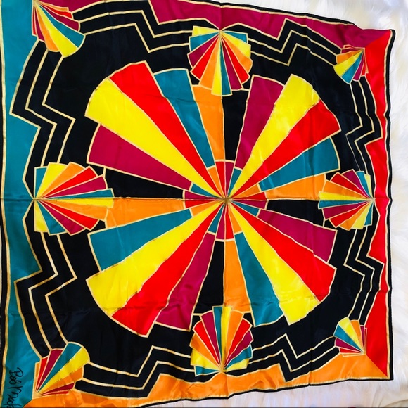 Bob Mackie Accessories - 100% silk colorful Bob Mackie square scarf
